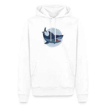 Shark - Sweat à capuche Premium bio Homme - blanc - Devant - Nico (187cm)
