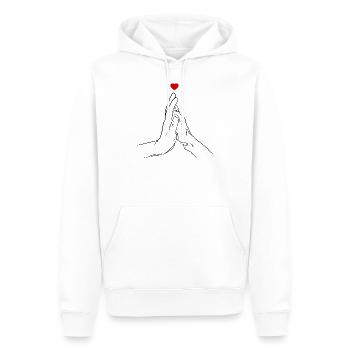HUND HUNDELIEBE HUNDEPFOTE - Männer Premium Bio Hoodie - Weiß - Vorne - Nico (187cm)