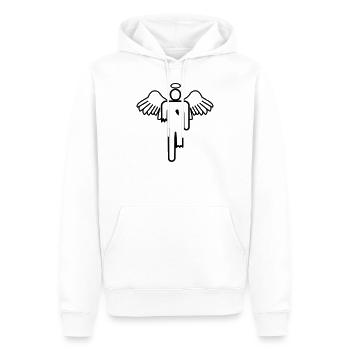 Ange brisé Homme--baguette - Sweat à capuche Premium bio Homme - blanc - Devant - Nico (187cm)