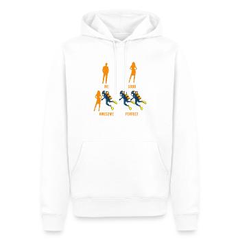 Plongeur Drôle de plongée bureau plongeur - Sweat à capuche Premium bio Homme - blanc - Devant - Nico (187cm)