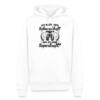 Bier Brauen Superkraft | Bier Brauer Geschenkideen - Männer Premium Bio Hoodie - Weiß - Vorne - Nico (187cm)