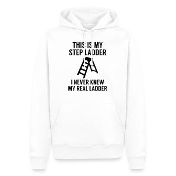 This Is My Step Ladder I Never Knew My Real Ladder - Men’s Premium Organic Hoodie - white - Front - Nico (187cm)