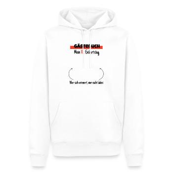 18. Geburtstag Gästebuch - Männer Premium Bio Hoodie - Weiß - Vorne - Nico (187cm)