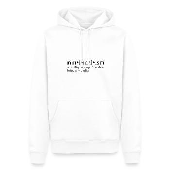 Minimalismus - Männer Premium Bio Hoodie - Weiß - Vorne - Nico (187cm)
