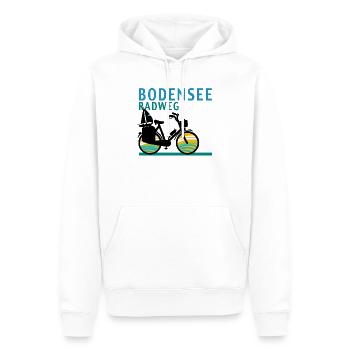 Bodensee-Radweg - Männer Premium Bio Hoodie - Weiß - Vorne - Nico (187cm)