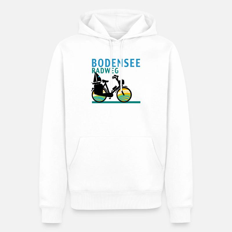 Bodensee-Radweg - Männer Premium Bio Hoodie - Weiß