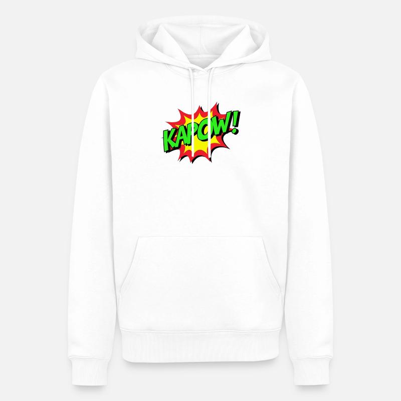 KAPOW Comic Explosion - Männer Premium Bio Hoodie - Weiß