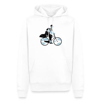 Transport Douceur - Sweat à capuche Premium bio Homme - blanc - Devant - Nico (187cm)