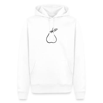 Illustration de la poire – Motif de fruits minimaliste - Sweat à capuche Premium bio Homme - blanc - Devant - Nico (187cm)