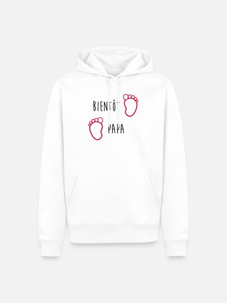 Bientôt Papa / Bébé / Naissance / Enceinte / Baby - Sweat à capuche Premium bio Homme - blanc