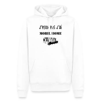 T Shirt j’peux pas j'ai mobil home humour cadeau - Sweat à capuche Premium bio Homme - blanc - Devant - Nico (187cm)