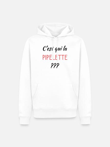 C'est qui la pipelette - Sweat à capuche Premium bio Homme - blanc