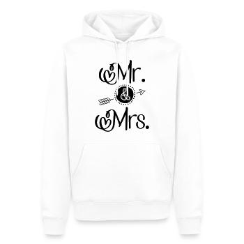 Mr. and Mrs. - Men’s Premium Organic Hoodie - white - Front - Nico (187cm)