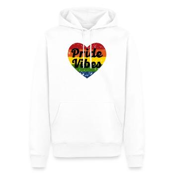 Pride Vibes Herz-Design - Männer Premium Bio Hoodie - Weiß - Vorne - Nico (187cm)