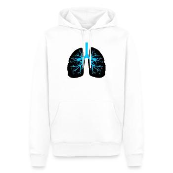 Poumons d’inhalothérapeute - Sweat à capuche Premium bio Homme - blanc - Devant - Nico (187cm)
