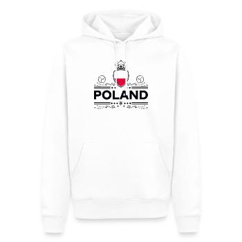 POLEN - Männer Premium Bio Hoodie - Weiß - Vorne - Nico (187cm)
