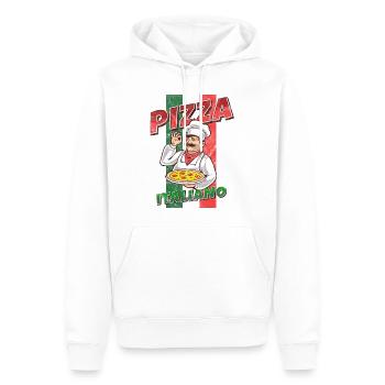 PIZZA drôle Italie pizzeria pizza amateurs - Sweat à capuche Premium bio Homme - blanc - Devant - Nico (187cm)