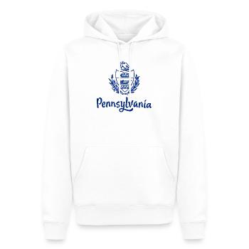 Affichez vos couleurs – Pennsylvanie - Sweat à capuche Premium bio Homme - blanc - Devant - Nico (187cm)