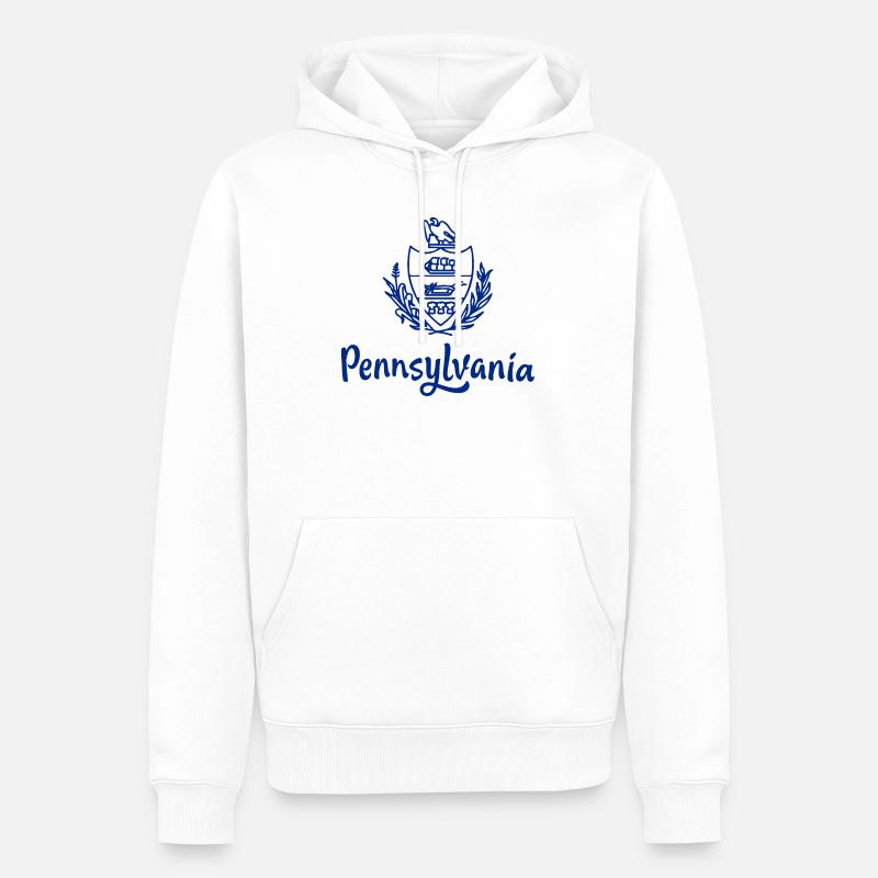 Affichez vos couleurs – Pennsylvanie - Sweat à capuche Premium bio Homme - blanc