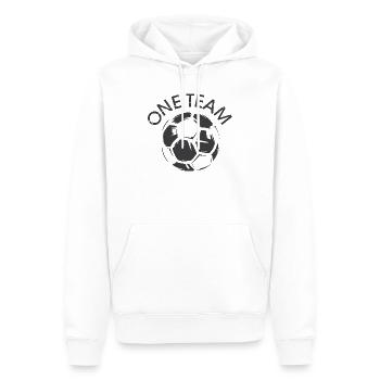 one team verein fußball club soccer illustration - Männer Premium Bio Hoodie - Weiß - Vorne - Nico (187cm)