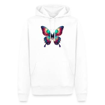 Schmetterling - Männer Premium Bio Hoodie - Weiß - Vorne - Nico (187cm)