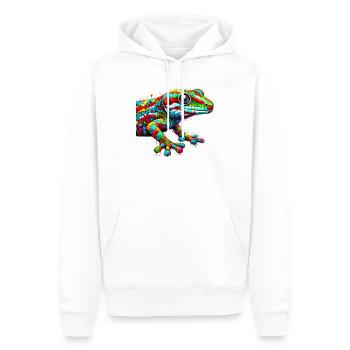 Gecko - Men’s Premium Organic Hoodie - white - Front - Nico (187cm)