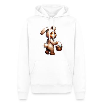 Osterhase Bär – Süßes Plüschtier mit Eierkorb - Männer Premium Bio Hoodie - Weiß - Vorne - Nico (187cm)