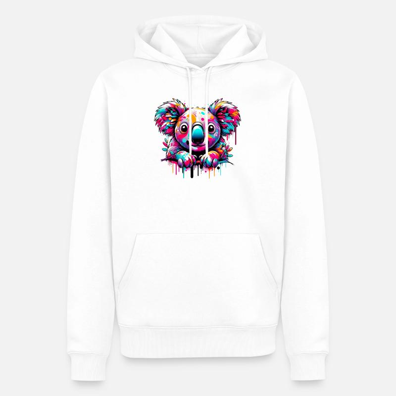 Koala - Sweat à capuche Premium bio Homme - blanc