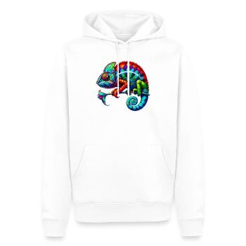Chamäleon - Männer Premium Bio Hoodie - Weiß - Vorne - Nico (187cm)