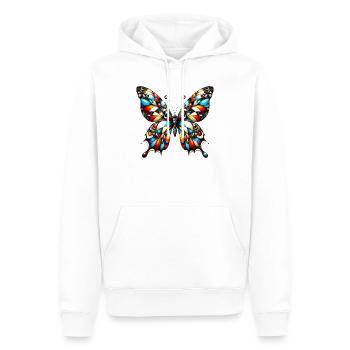 Butterfly - Men’s Premium Organic Hoodie - white - Front - Nico (187cm)