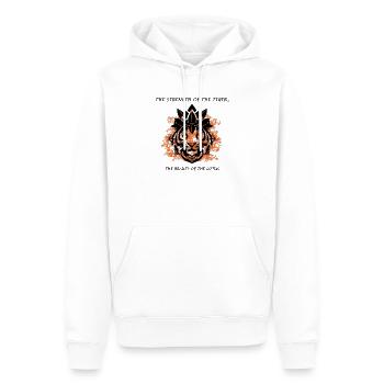 Tiger Lotus India - Sweat à capuche Premium bio Homme - blanc - Devant - Nico (187cm)