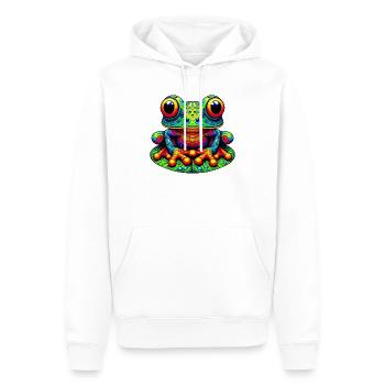 Grenouille - Sweat à capuche Premium bio Homme - blanc - Devant - Nico (187cm)