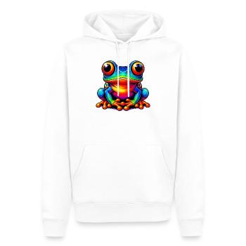 Grenouille - Sweat à capuche Premium bio Homme - blanc - Devant - Nico (187cm)