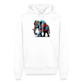 Éléphant - Sweat à capuche Premium bio Homme - blanc - Devant - Nico (187cm)