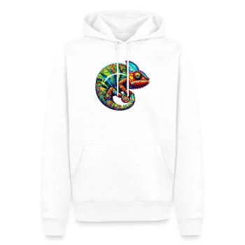 Chamäleon - Männer Premium Bio Hoodie - Weiß - Vorne - Nico (187cm)