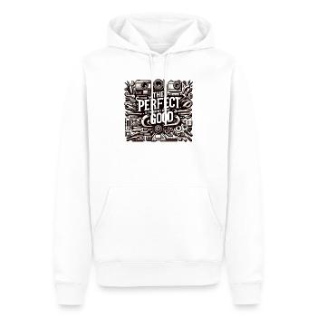 The perfect is the enemy of the good - Men’s Premium Organic Hoodie - white - Front - Nico (187cm)