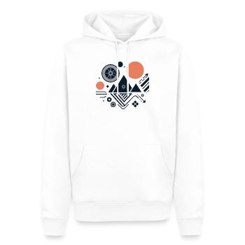 Montagnes - Sweat à capuche Premium bio Homme - blanc - Devant - Nico (187cm)
