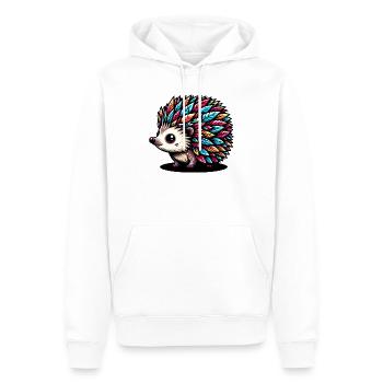 Igel - Männer Premium Bio Hoodie - Weiß - Vorne - Nico (187cm)