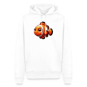 Poisson-clown - Sweat à capuche Premium bio Homme - blanc - Devant - Nico (187cm)