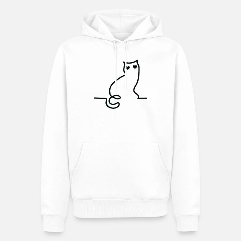 Katze - Männer Premium Bio Hoodie - Weiß