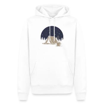 Camping et café - Sweat à capuche Premium bio Homme - blanc - Devant - Nico (187cm)