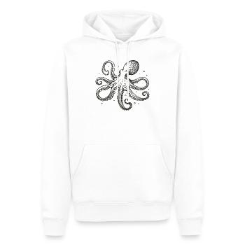 Oktopus - Männer Premium Bio Hoodie - Weiß - Vorne - Nico (187cm)