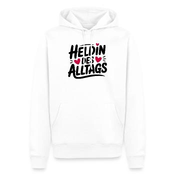 Heldin des Alltags Design - Männer Premium Bio Hoodie - Weiß - Vorne - Nico (187cm)