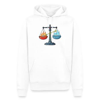 Hot vs. Crazy – Eine Frage der Balance ! - Männer Premium Bio Hoodie - Weiß - Vorne - Nico (187cm)