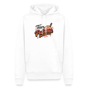 Team Paloma - Sweat à capuche Premium bio Homme - blanc - Devant - Nico (187cm)