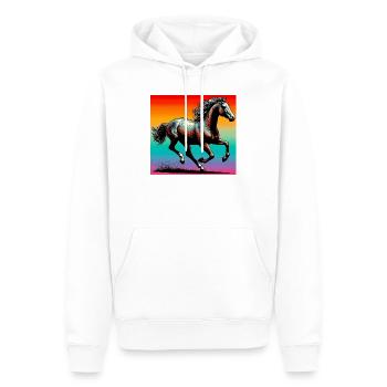 cheval - Sweat à capuche Premium bio Homme - blanc - Devant - Nico (187cm)