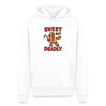 Pain d’épice doux mais dangereux - Sweat à capuche Premium bio Homme - blanc - Devant - Nico (187cm)