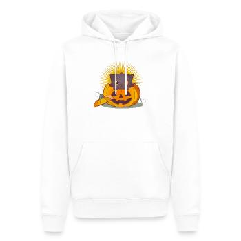 Halloween-Katze im Kürbis:Süßer Gruselspaß - Männer Premium Bio Hoodie - Weiß - Vorne - Nico (187cm)