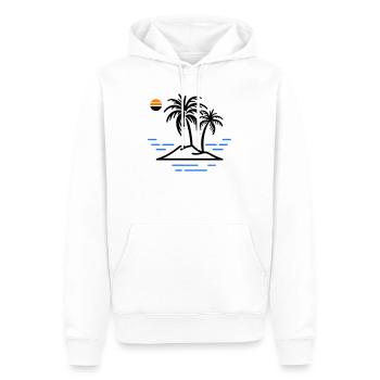 Île Palm - Sweat à capuche Premium bio Homme - blanc - Devant - Nico (187cm)