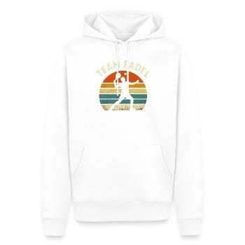 Team Padel Rétro Coucher Soleil - Sweat à capuche Premium bio Homme - blanc - Devant - Nico (187cm)